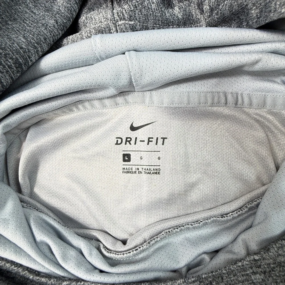 Nike Women's L Gray Heathered Dri-FIT Funnel Neck Athletic Pullover Hoodie Top